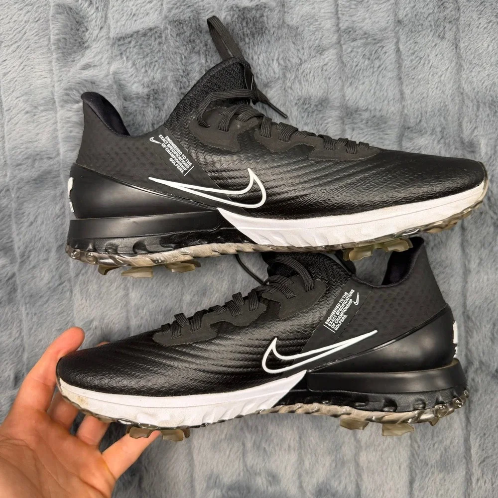 Nike Air Zoom Infinity Tour Men 9.5 Black White Golf Shoes CT0540-077 Spiked
